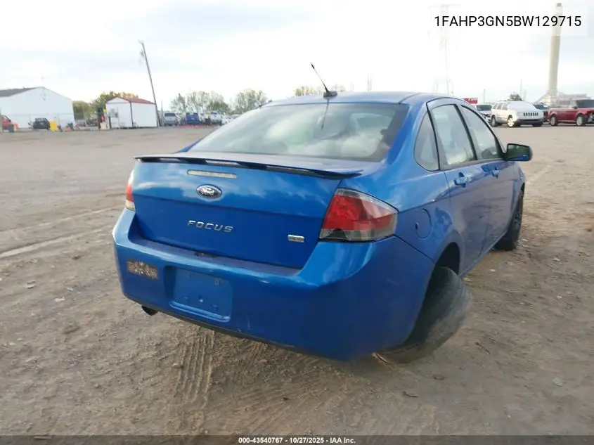 1FAHP3GN5BW129715 2011 Ford Focus Ses
