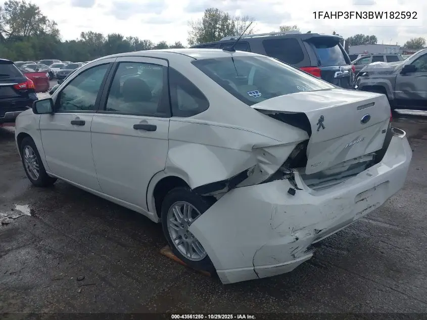 1FAHP3FN3BW182592 2011 Ford Focus Se