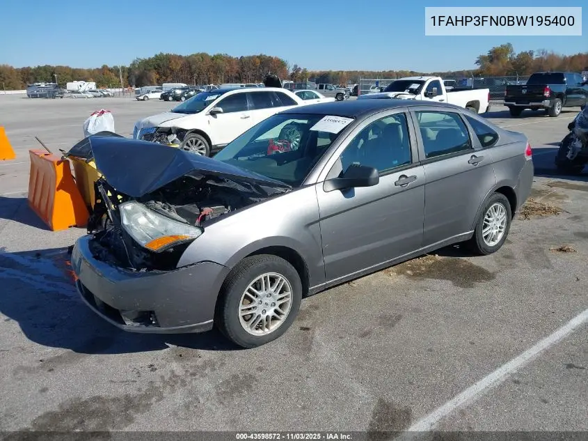 1FAHP3FN0BW195400 2011 Ford Focus Se