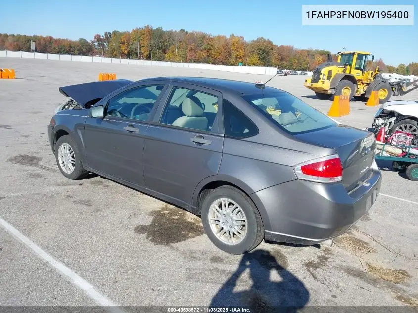 1FAHP3FN0BW195400 2011 Ford Focus Se
