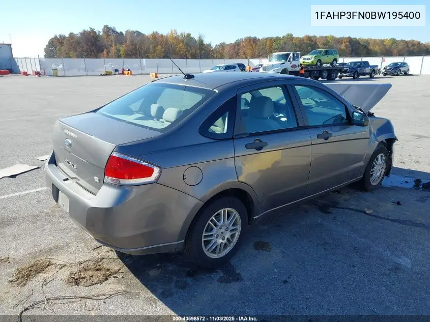 1FAHP3FN0BW195400 2011 Ford Focus Se