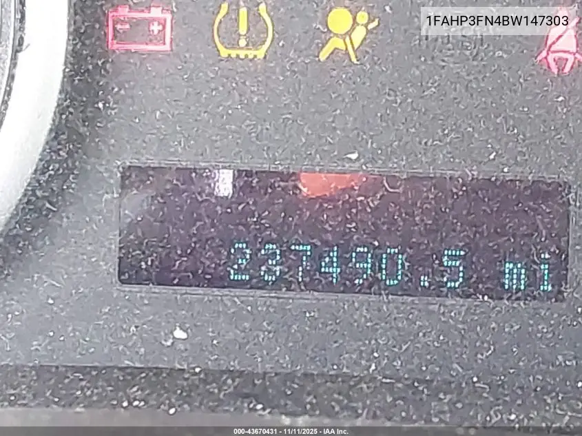 1FAHP3FN4BW147303 2011 Ford Focus Se