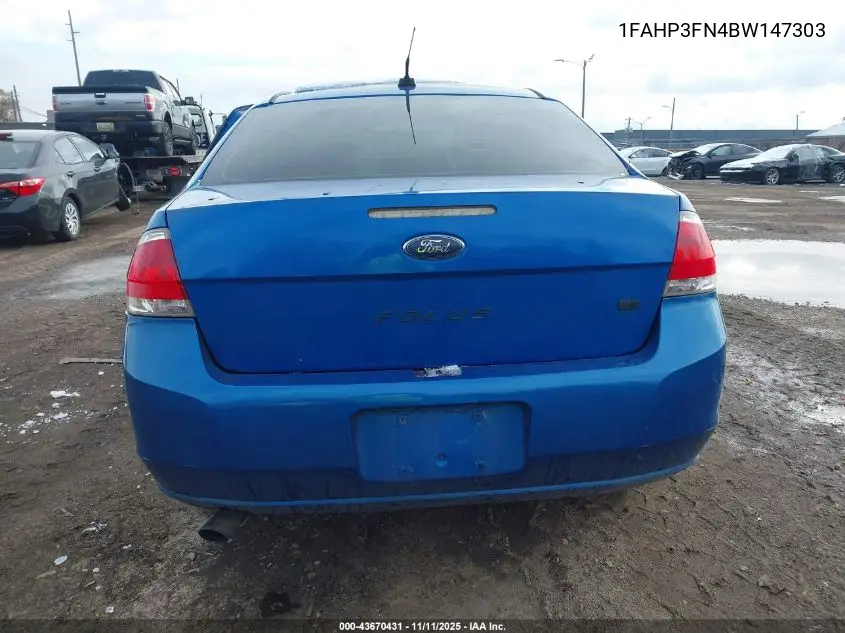 1FAHP3FN4BW147303 2011 Ford Focus Se