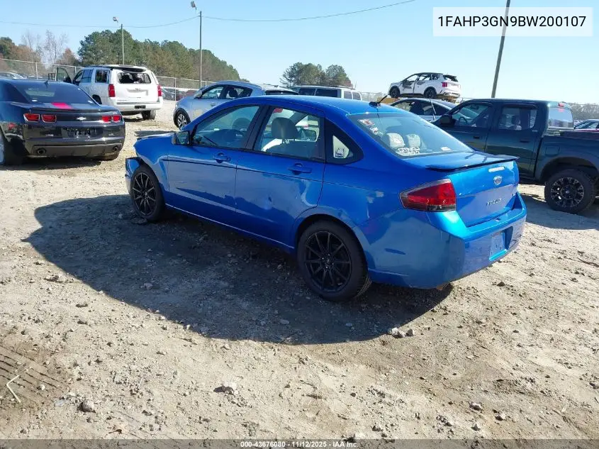 1FAHP3GN9BW200107 2011 Ford Focus Ses