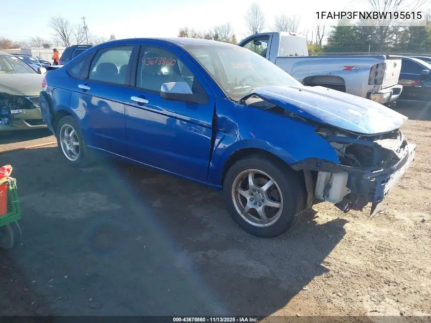 1FAHP3FNXBW195615 2011 Ford Focus Se