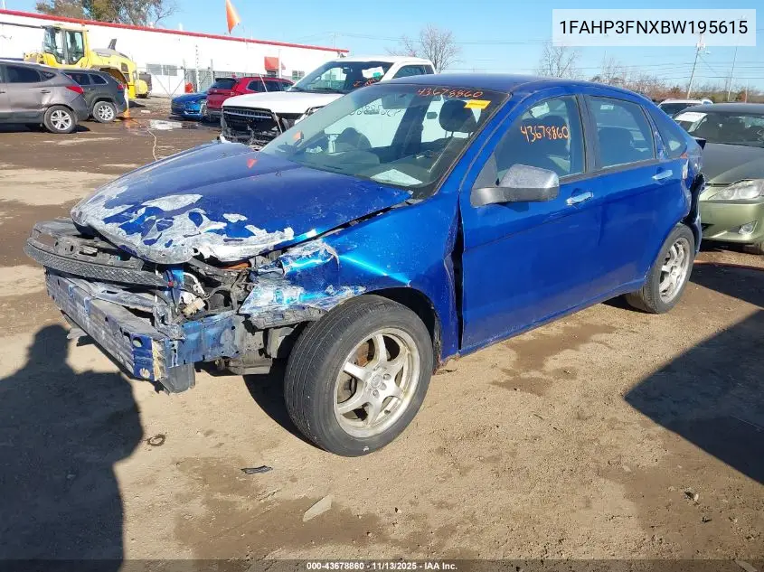 1FAHP3FNXBW195615 2011 Ford Focus Se