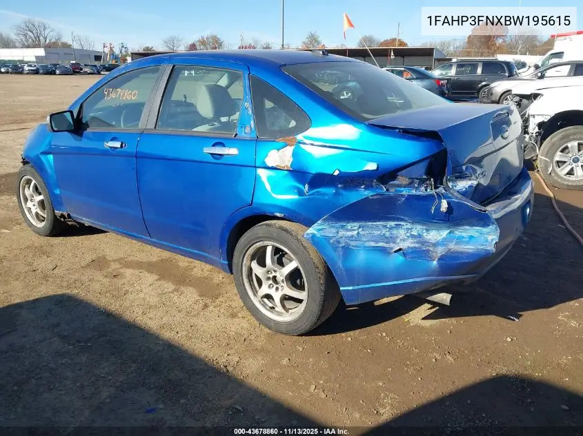 1FAHP3FNXBW195615 2011 Ford Focus Se