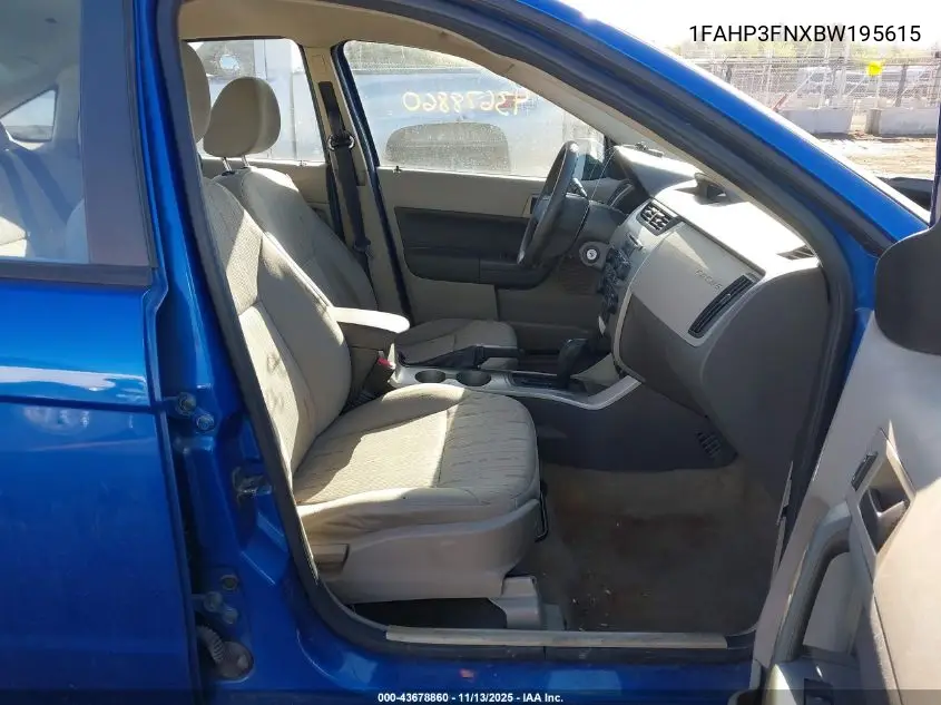 1FAHP3FNXBW195615 2011 Ford Focus Se