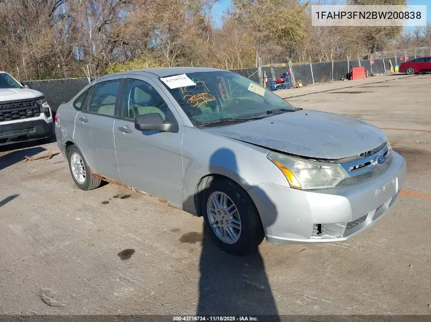 1FAHP3FN2BW200838 2011 Ford Focus Se