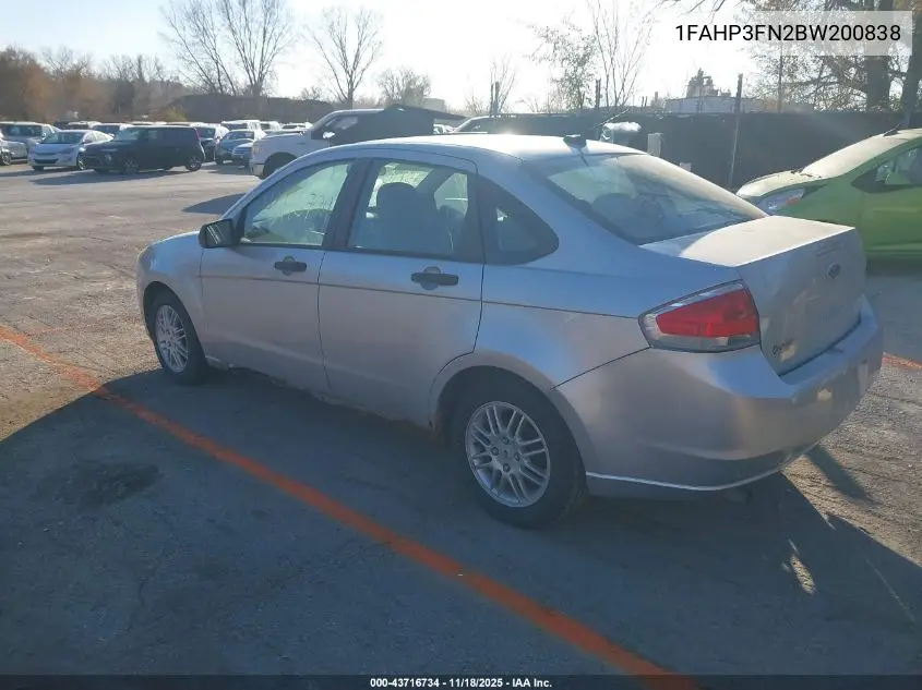 1FAHP3FN2BW200838 2011 Ford Focus Se