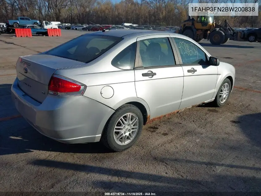 1FAHP3FN2BW200838 2011 Ford Focus Se