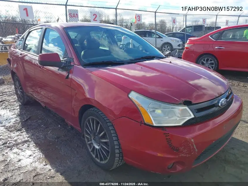 1FAHP3GN0BW157292 2011 Ford Focus Ses