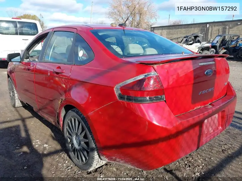 1FAHP3GN0BW157292 2011 Ford Focus Ses