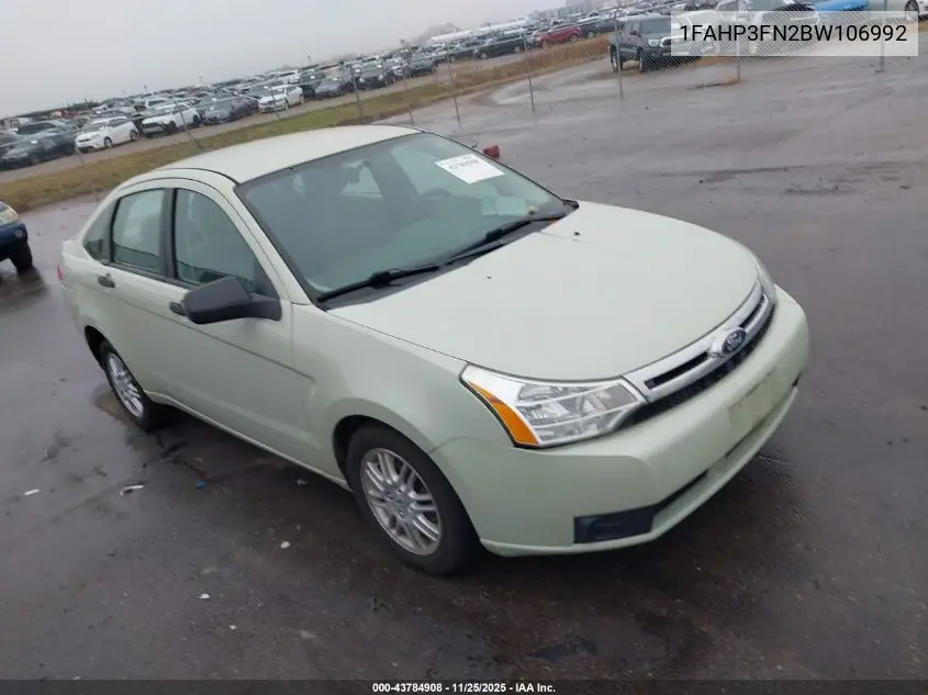 1FAHP3FN2BW106992 2011 Ford Focus Se