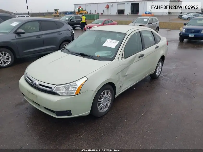 1FAHP3FN2BW106992 2011 Ford Focus Se