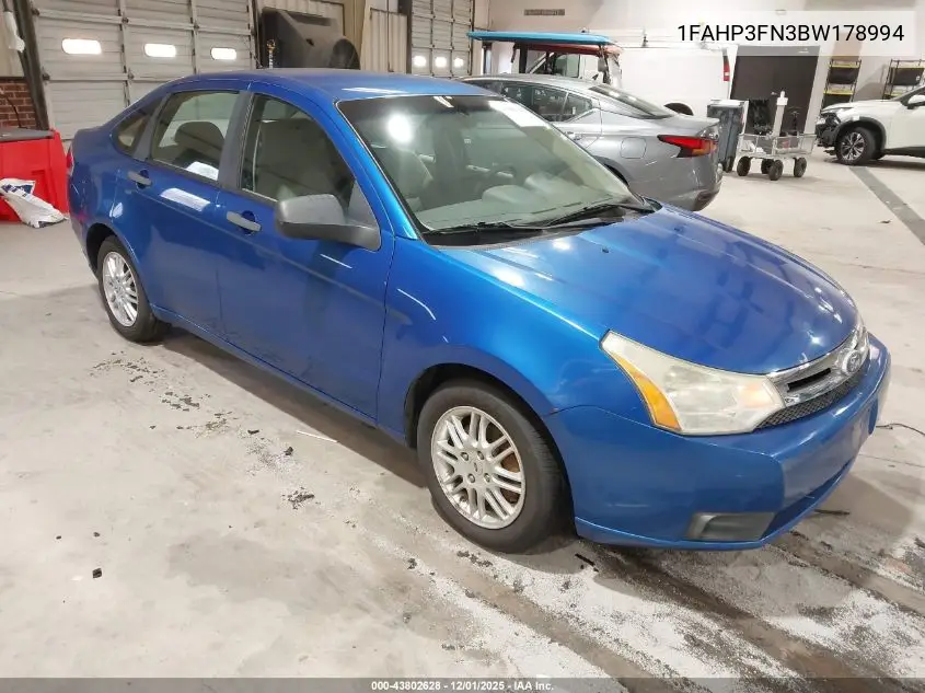 1FAHP3FN3BW178994 2011 Ford Focus Se
