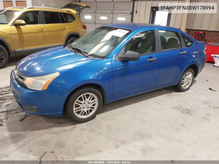 1FAHP3FN3BW178994 2011 Ford Focus Se