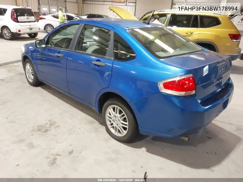 1FAHP3FN3BW178994 2011 Ford Focus Se