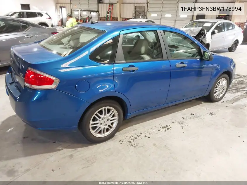 1FAHP3FN3BW178994 2011 Ford Focus Se