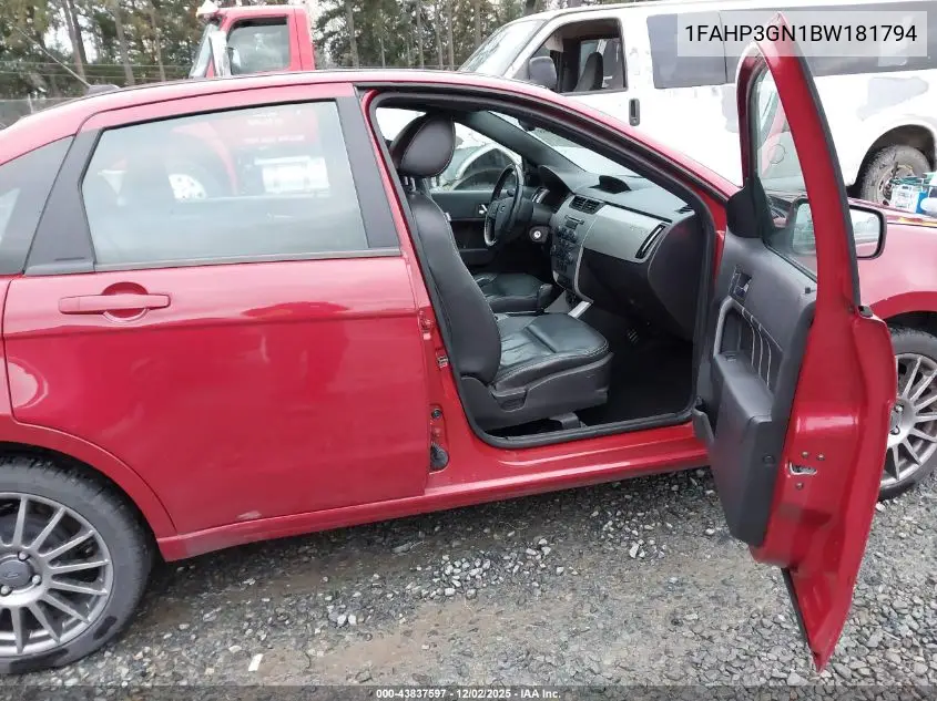 1FAHP3GN1BW181794 2011 Ford Focus Ses