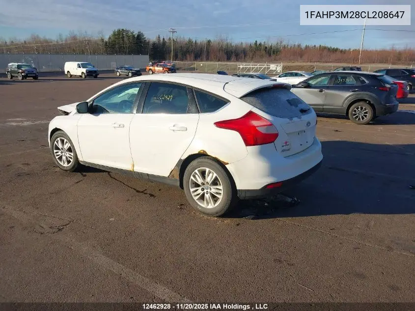 1FAHP3M28CL208647 2012 Ford Focus Sel