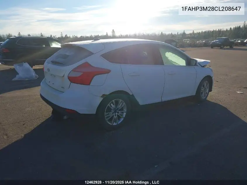 1FAHP3M28CL208647 2012 Ford Focus Sel