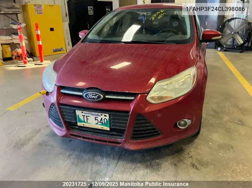 1FAHP3F24CL398086 2012 Ford Focus Se