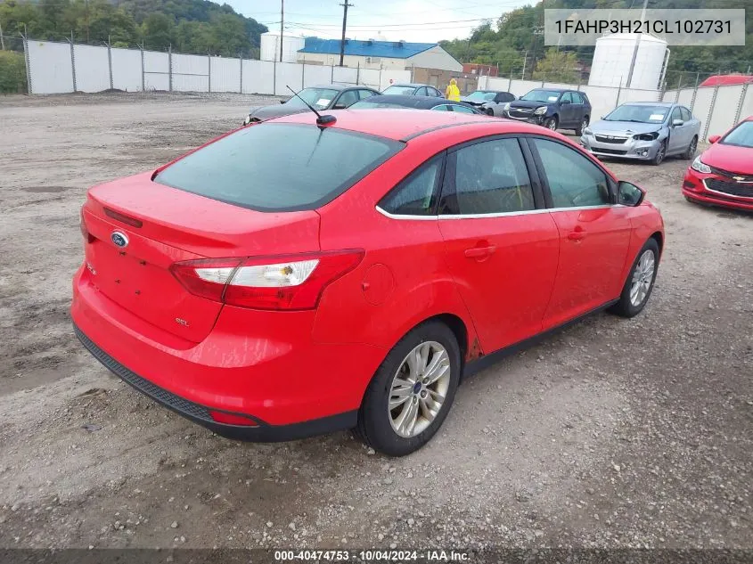 1FAHP3H21CL102731 2012 Ford Focus Sel