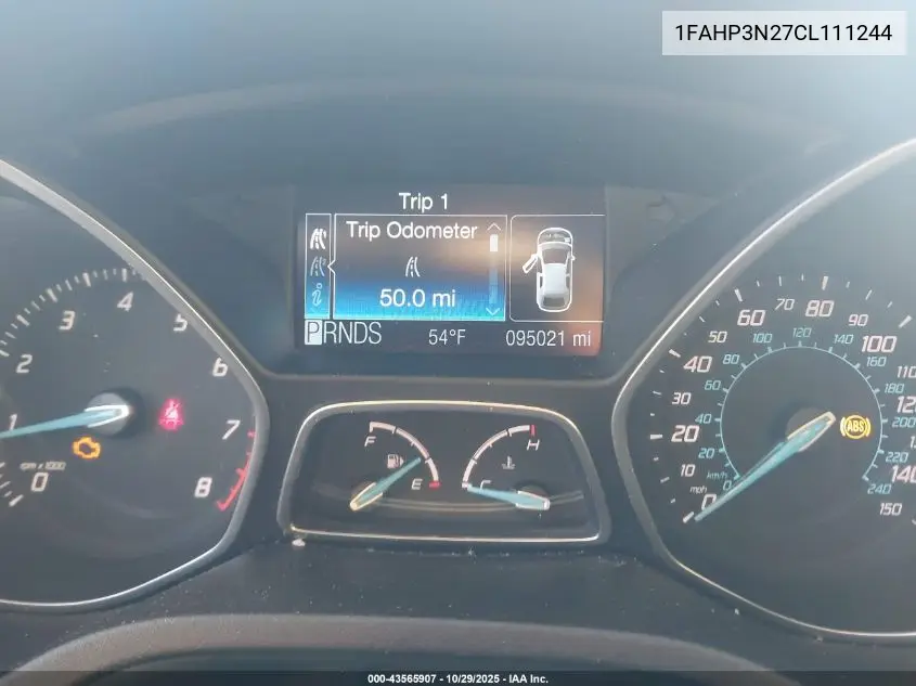 1FAHP3N27CL111244 2012 Ford Focus Titanium