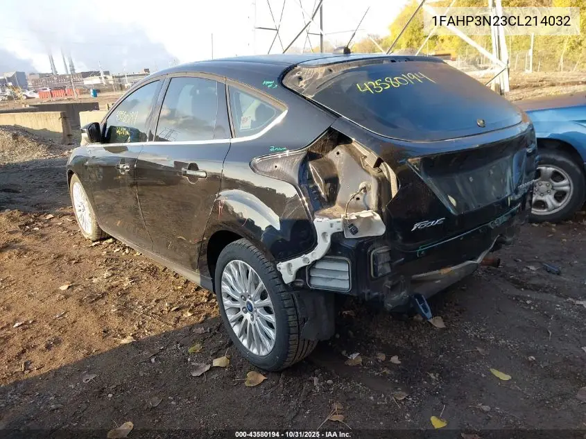 1FAHP3N23CL214032 2012 Ford Focus Titanium