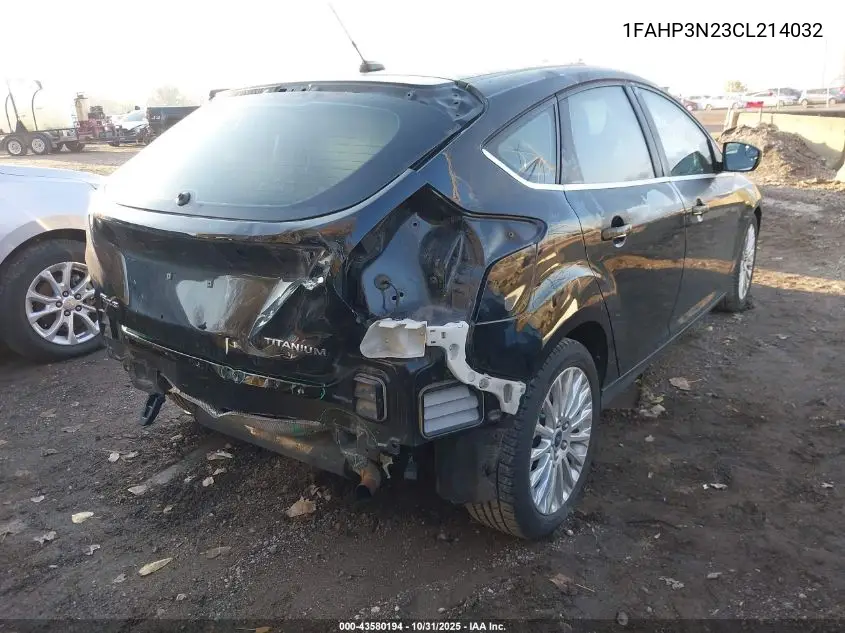 1FAHP3N23CL214032 2012 Ford Focus Titanium