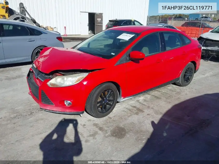 1FAHP3F26CL119771 2012 Ford Focus Se