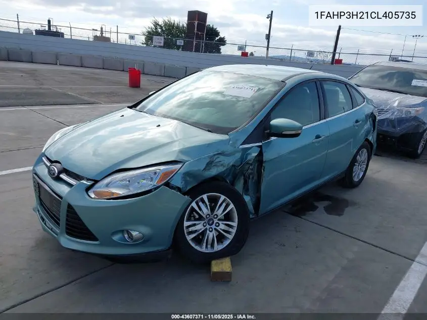 1FAHP3H21CL405735 2012 Ford Focus Sel
