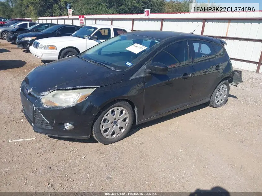 1FAHP3K22CL374696 2012 Ford Focus Se