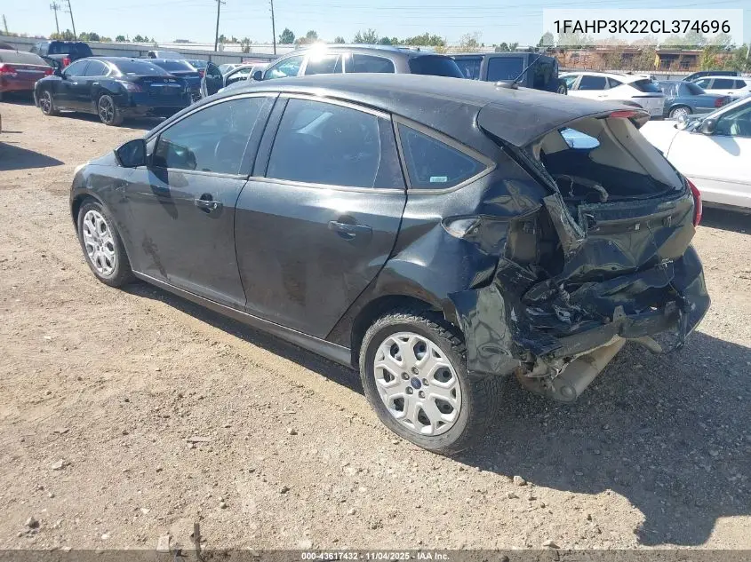 1FAHP3K22CL374696 2012 Ford Focus Se