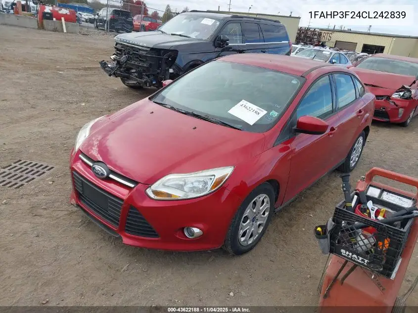 1FAHP3F24CL242839 2012 Ford Focus Se