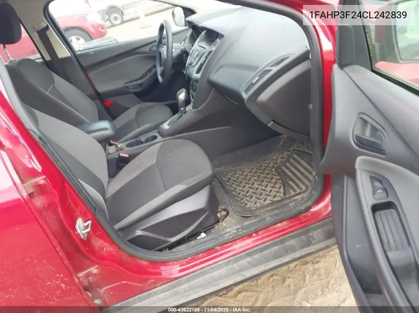 1FAHP3F24CL242839 2012 Ford Focus Se