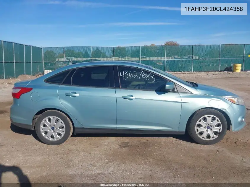 1FAHP3F20CL424358 2012 Ford Focus Se