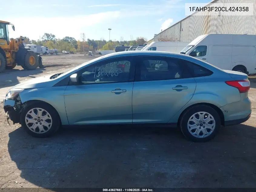 1FAHP3F20CL424358 2012 Ford Focus Se