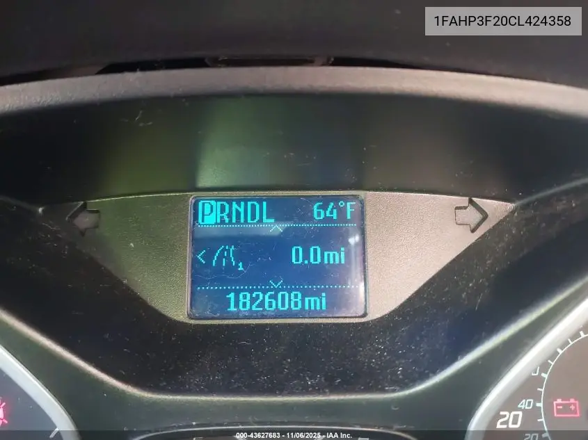 1FAHP3F20CL424358 2012 Ford Focus Se