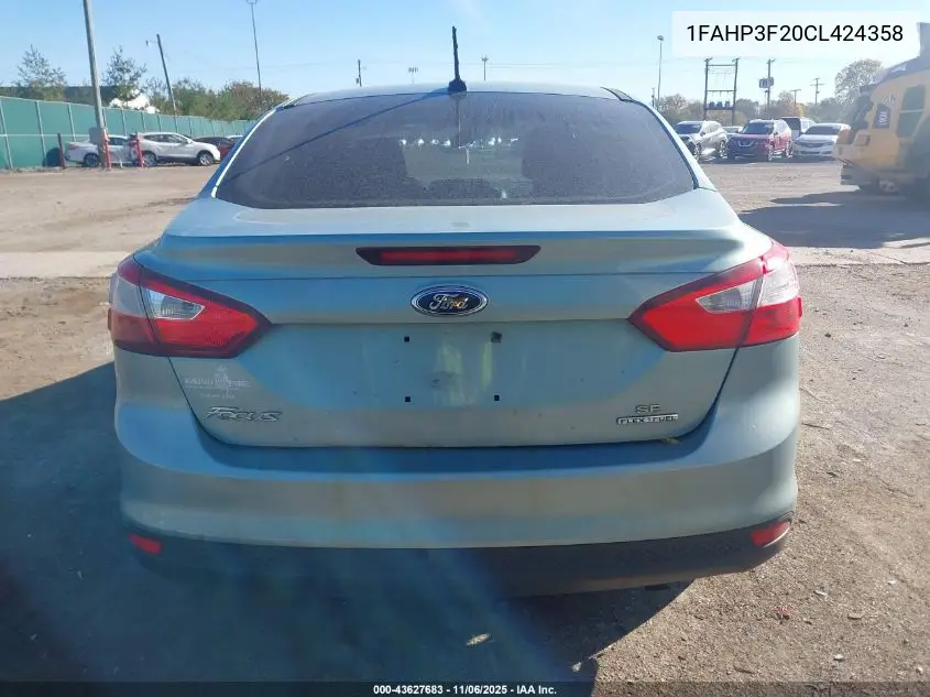 1FAHP3F20CL424358 2012 Ford Focus Se