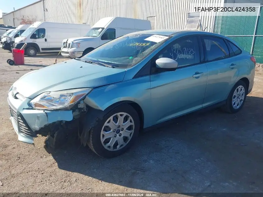 1FAHP3F20CL424358 2012 Ford Focus Se