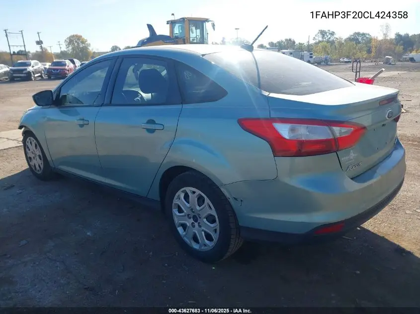 1FAHP3F20CL424358 2012 Ford Focus Se