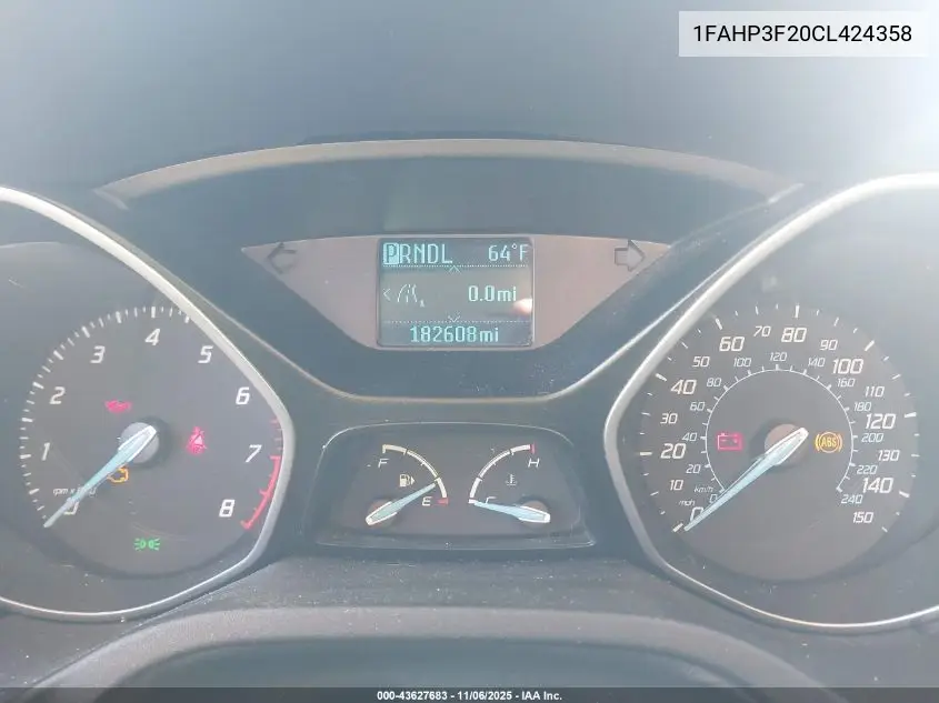 1FAHP3F20CL424358 2012 Ford Focus Se