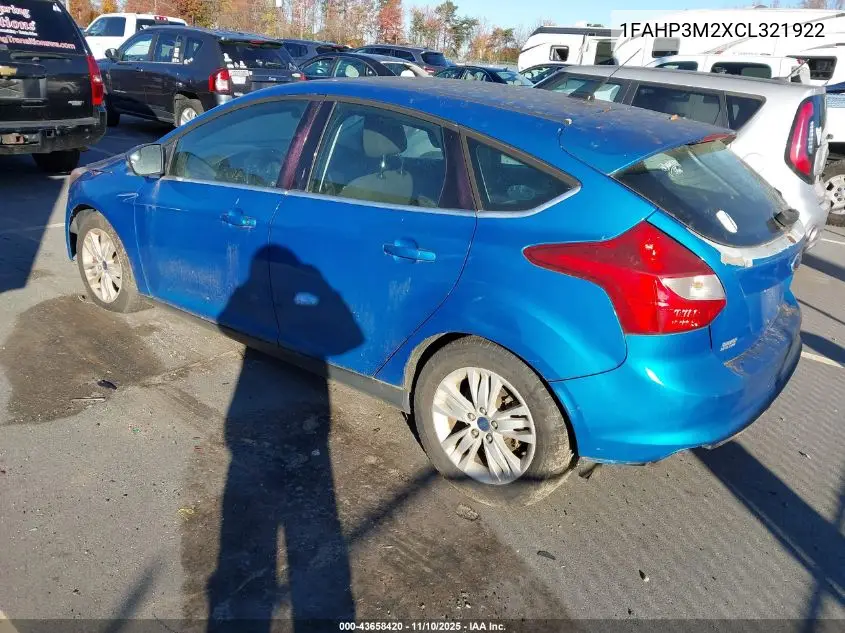 1FAHP3M2XCL321922 2012 Ford Focus Sel