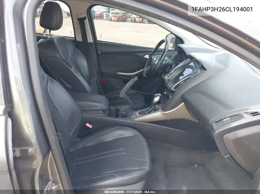 1FAHP3H26CL194001 2012 Ford Focus Sel