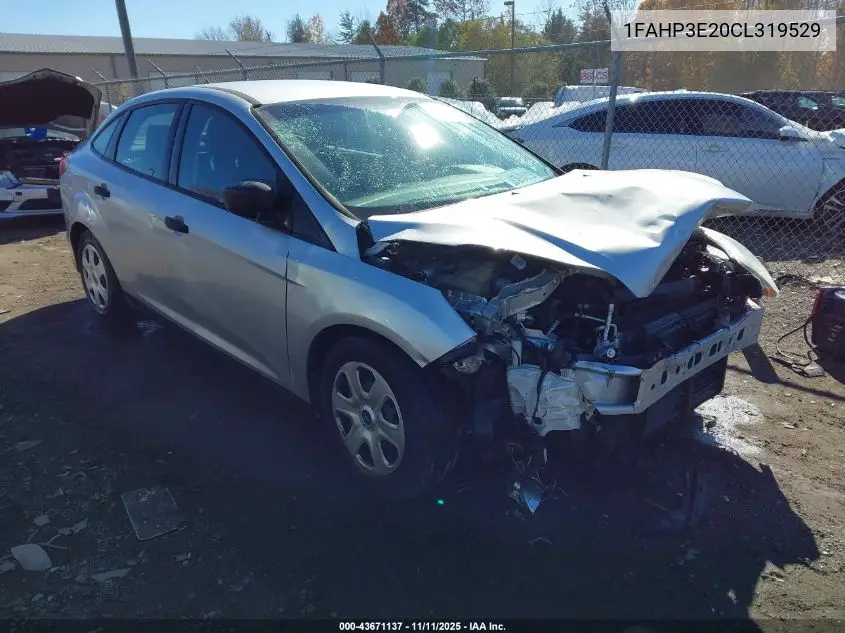 1FAHP3E20CL319529 2012 Ford Focus S