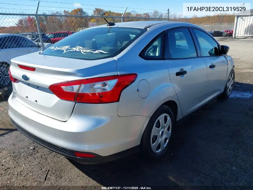 1FAHP3E20CL319529 2012 Ford Focus S
