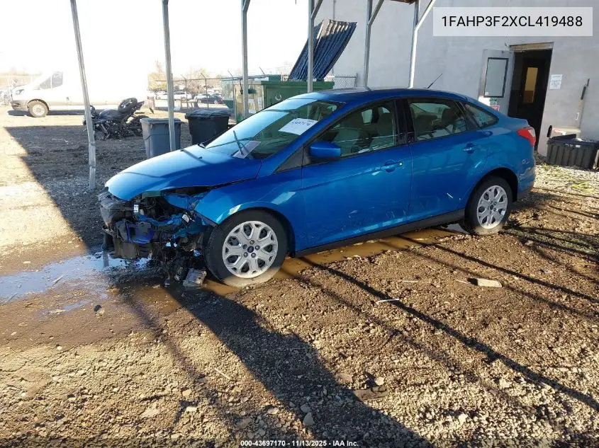 1FAHP3F2XCL419488 2012 Ford Focus Se