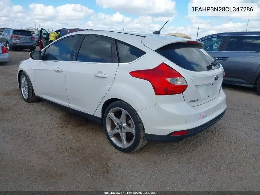 1FAHP3N28CL347286 2012 Ford Focus Titanium
